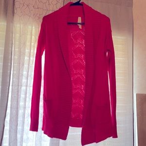 Aeropostal Red Cardigan